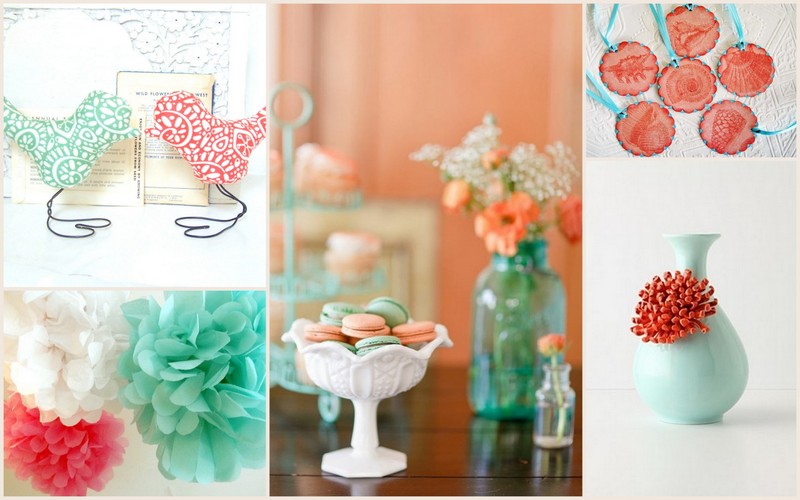 Inspiration 101 Coral and Seafoam Cloud 9 weddings papers
