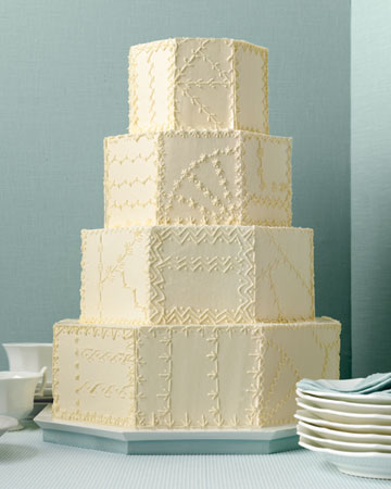 Quilted and Piped Wedding Cakes