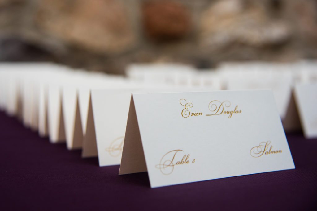 ivory and gold escort cards