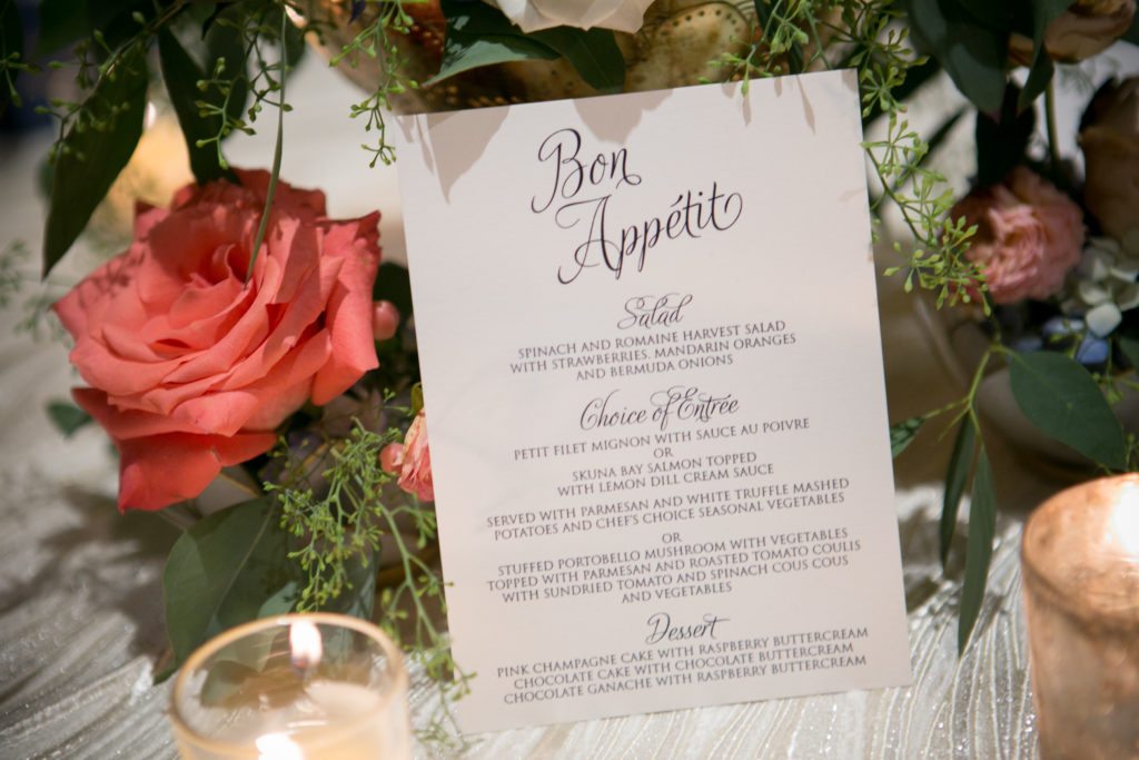 wedding menu by Cloud 9