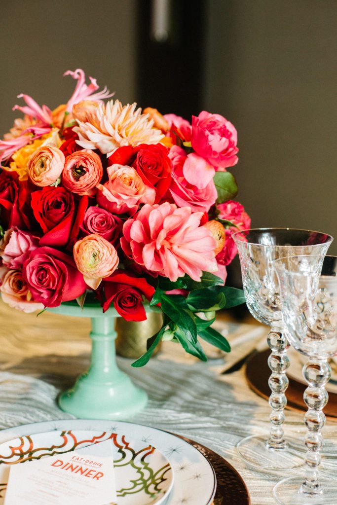 fuchsia wedding centerpiece