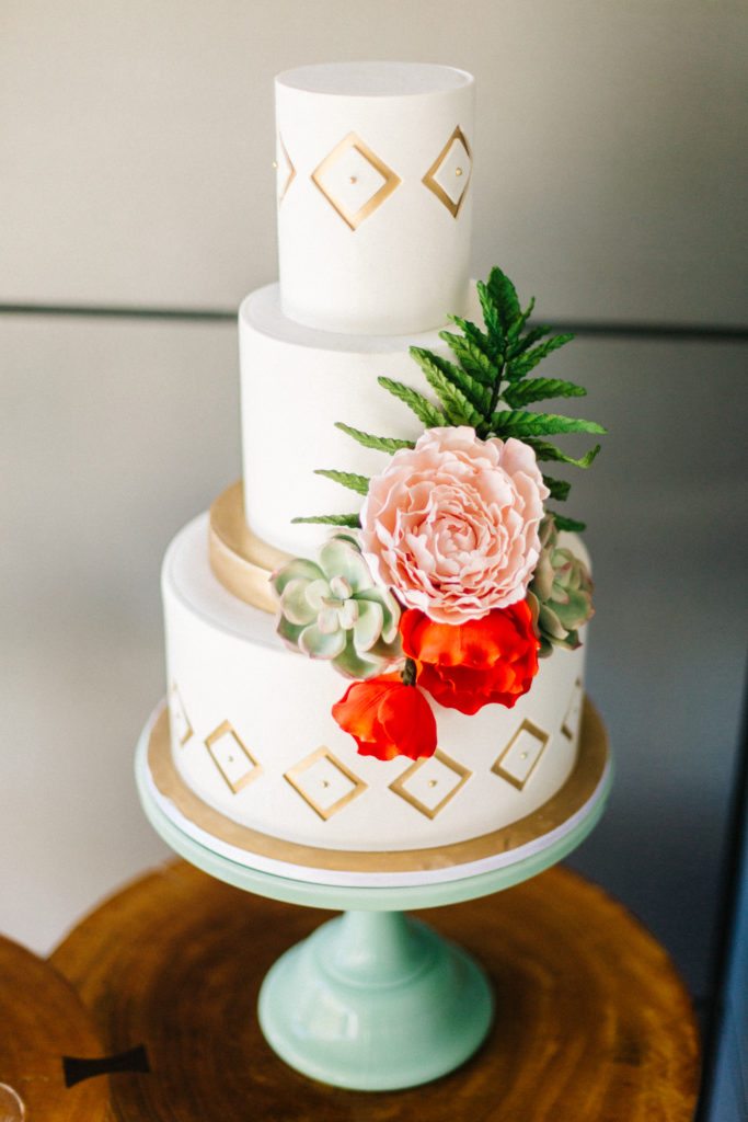 geometric wedding cake