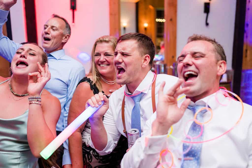 foam glow sticks on dance floor for wedding party prop